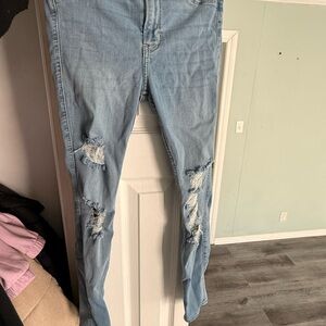 Hollister Light Blue Distressed Skinny Jeans